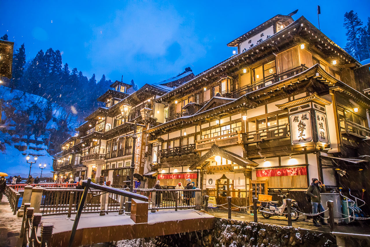 日本雪景,銀山溫泉