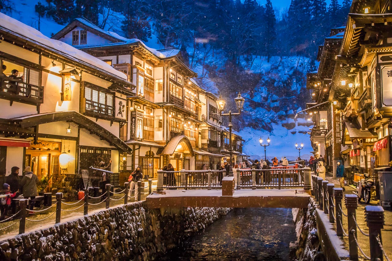 日本雪景,銀山溫泉