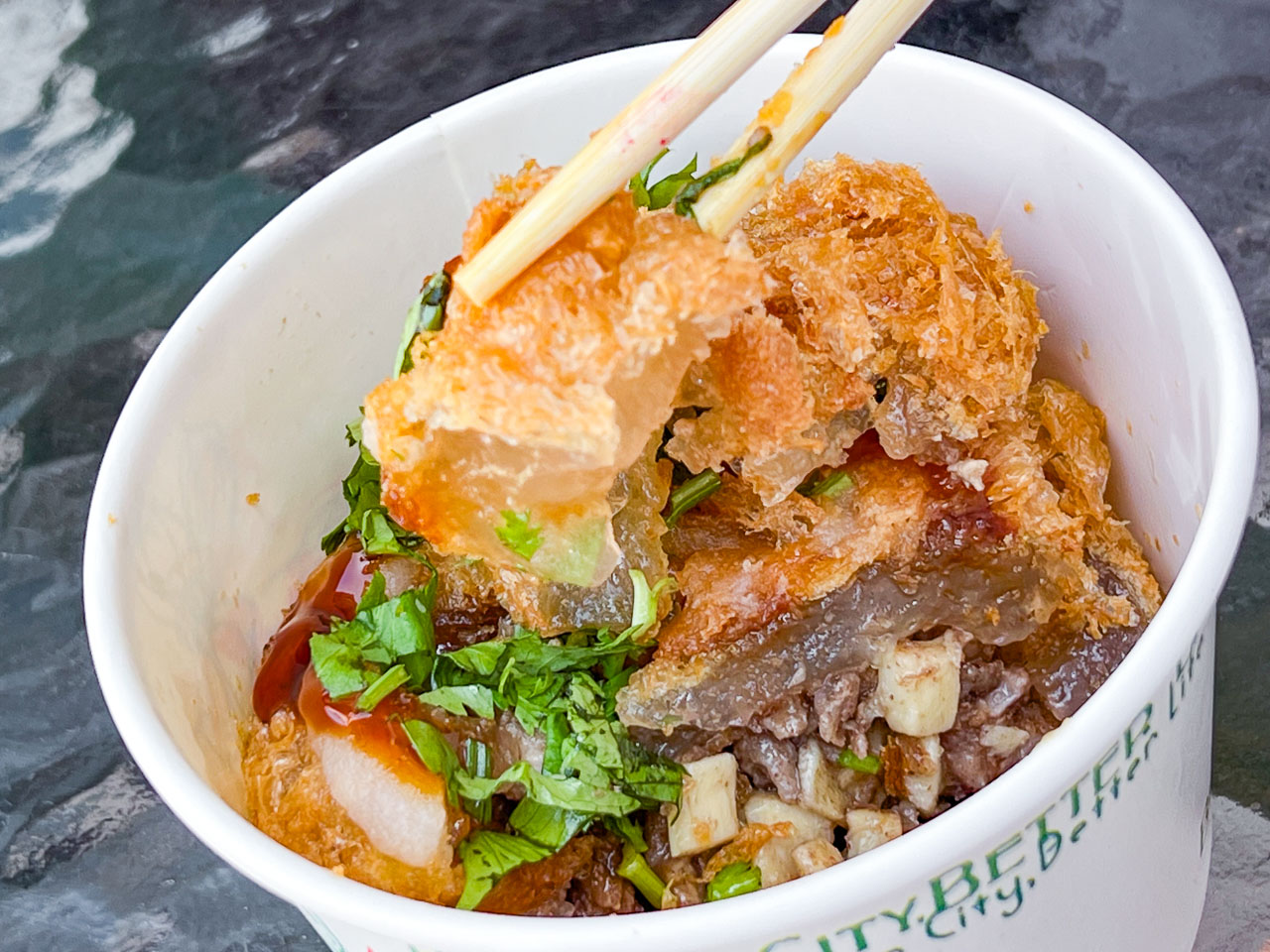 桃園肉圓,炸蛋肉圓