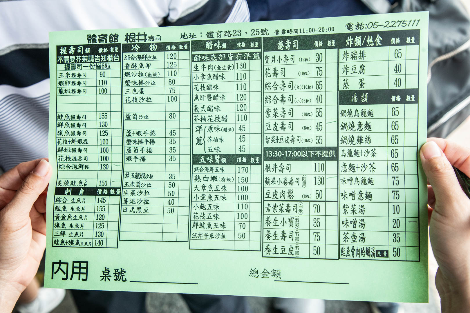 嘉義美食,體育館壽司/根井壽司
