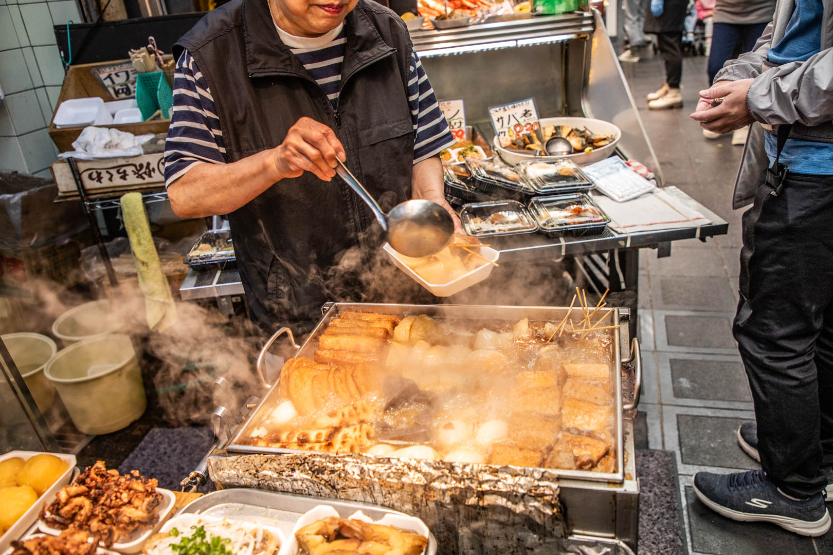 大阪黑門市場美食,關東煮石橋食品
