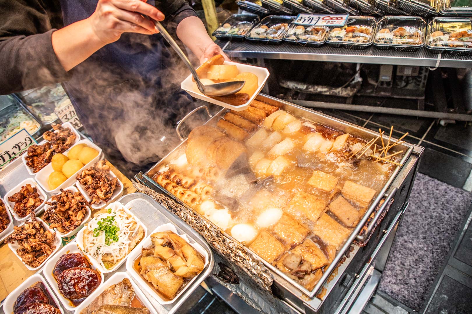 大阪黑門市場美食,關東煮石橋食品