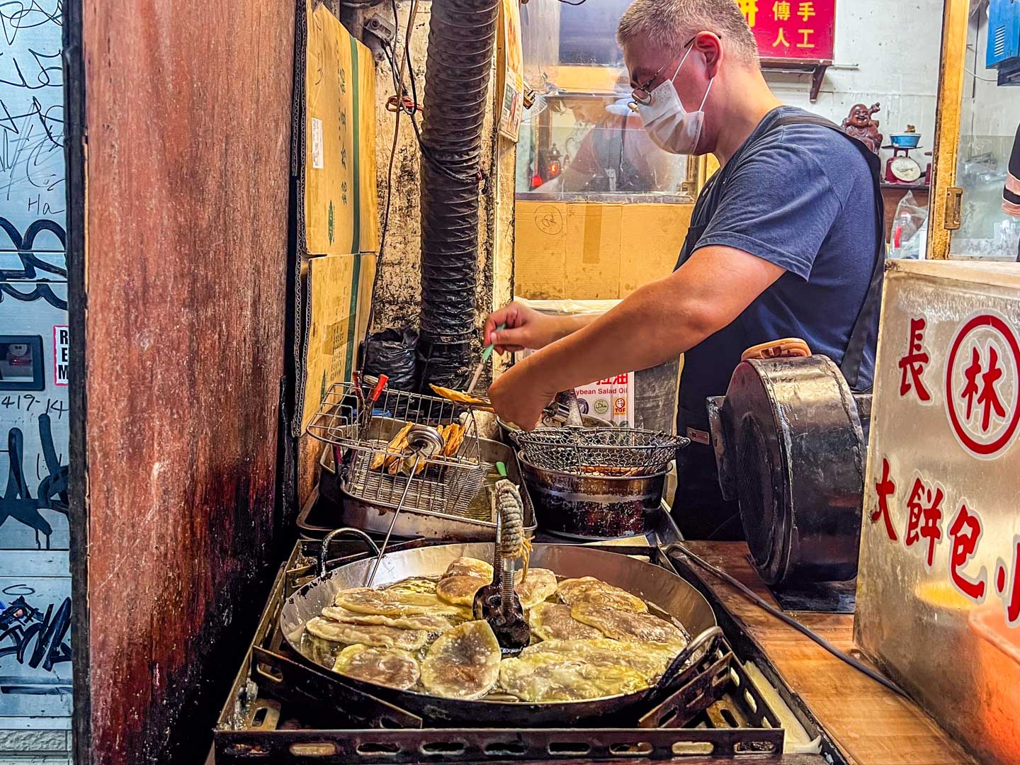 士林夜市美食,大餅包小餅,長林記大餅包小餅