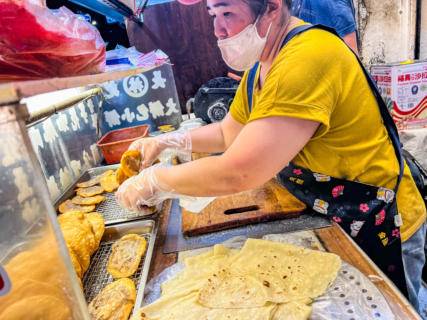 士林夜市美食,大餅包小餅,長林記大餅包小餅