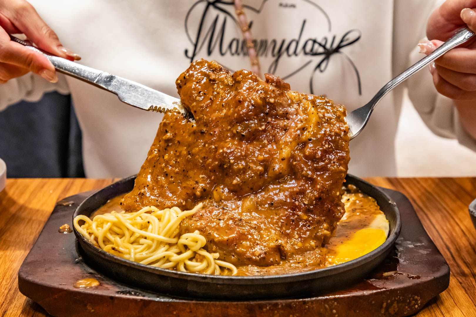 中壢夜市美食,大夜市牛排